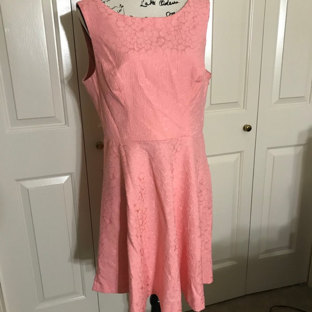 Women's Betsey Johnson Pink Fit and Flare Dress 14